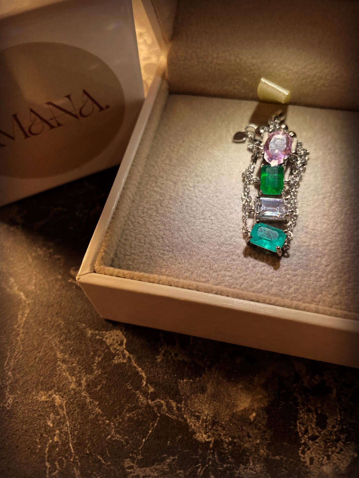 Tourmaline – Anello Regolabile a Catena 925  con Tormalina Naturale