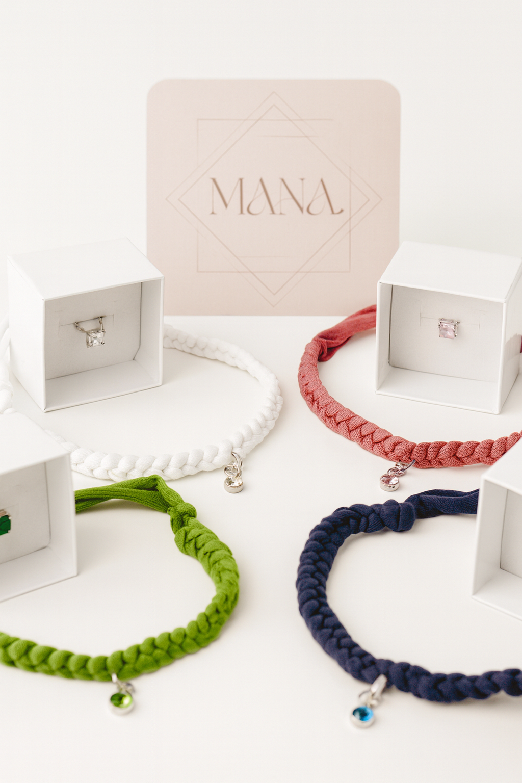 Girocollo Isabel in Lycra Intrecciata con Pietra Colorata