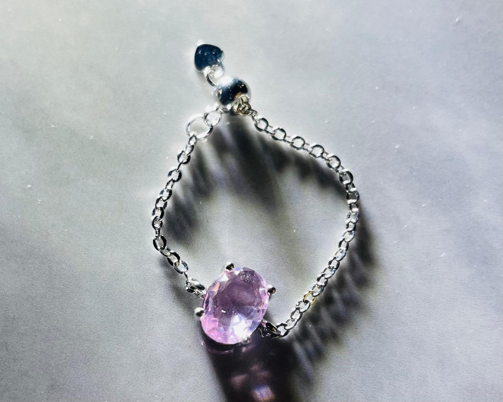 Tourmaline – Anello Regolabile a Catena 925  con Tormalina Naturale