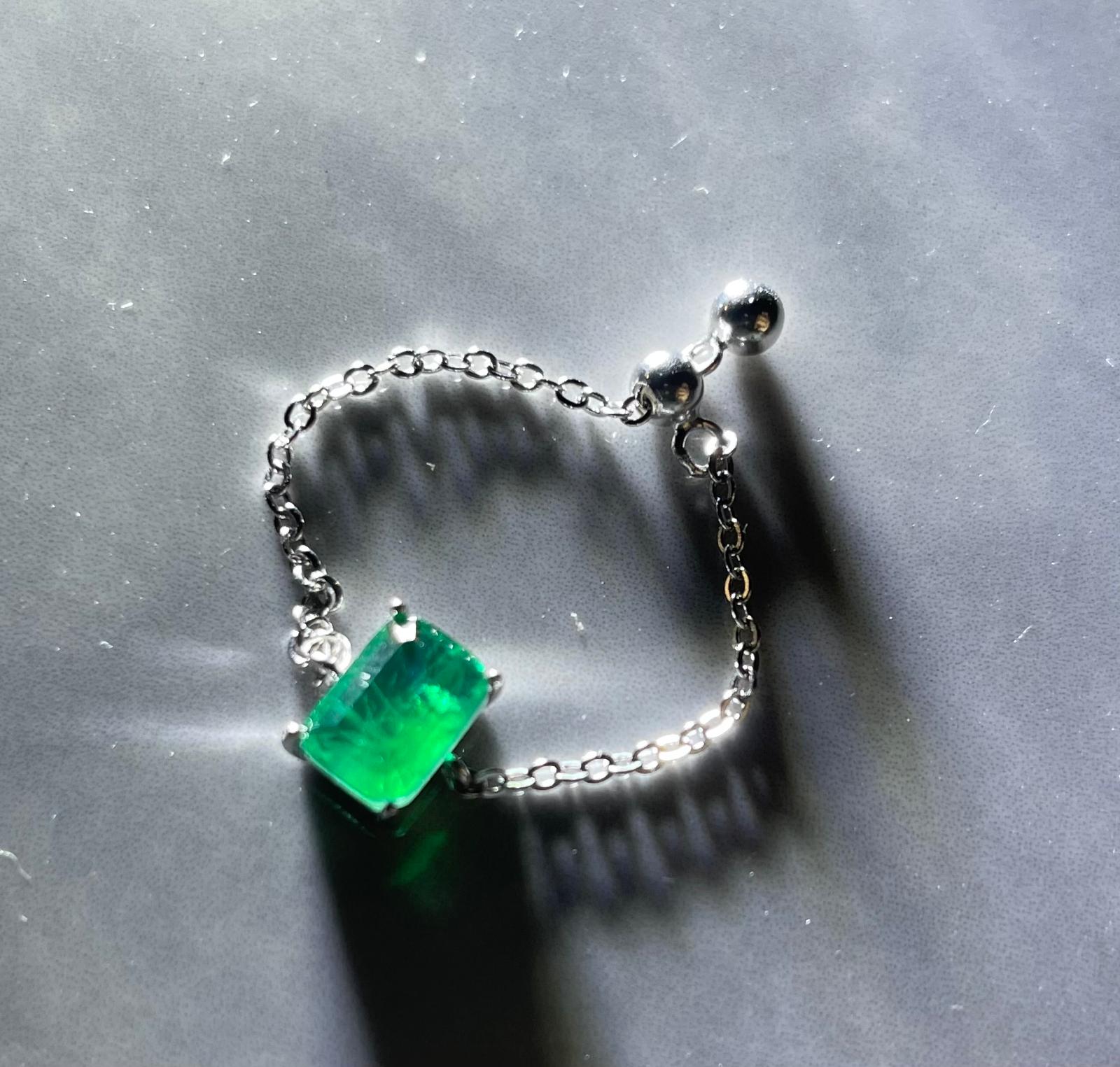 Tourmaline – Anello Regolabile a Catena 925  con Tormalina Naturale