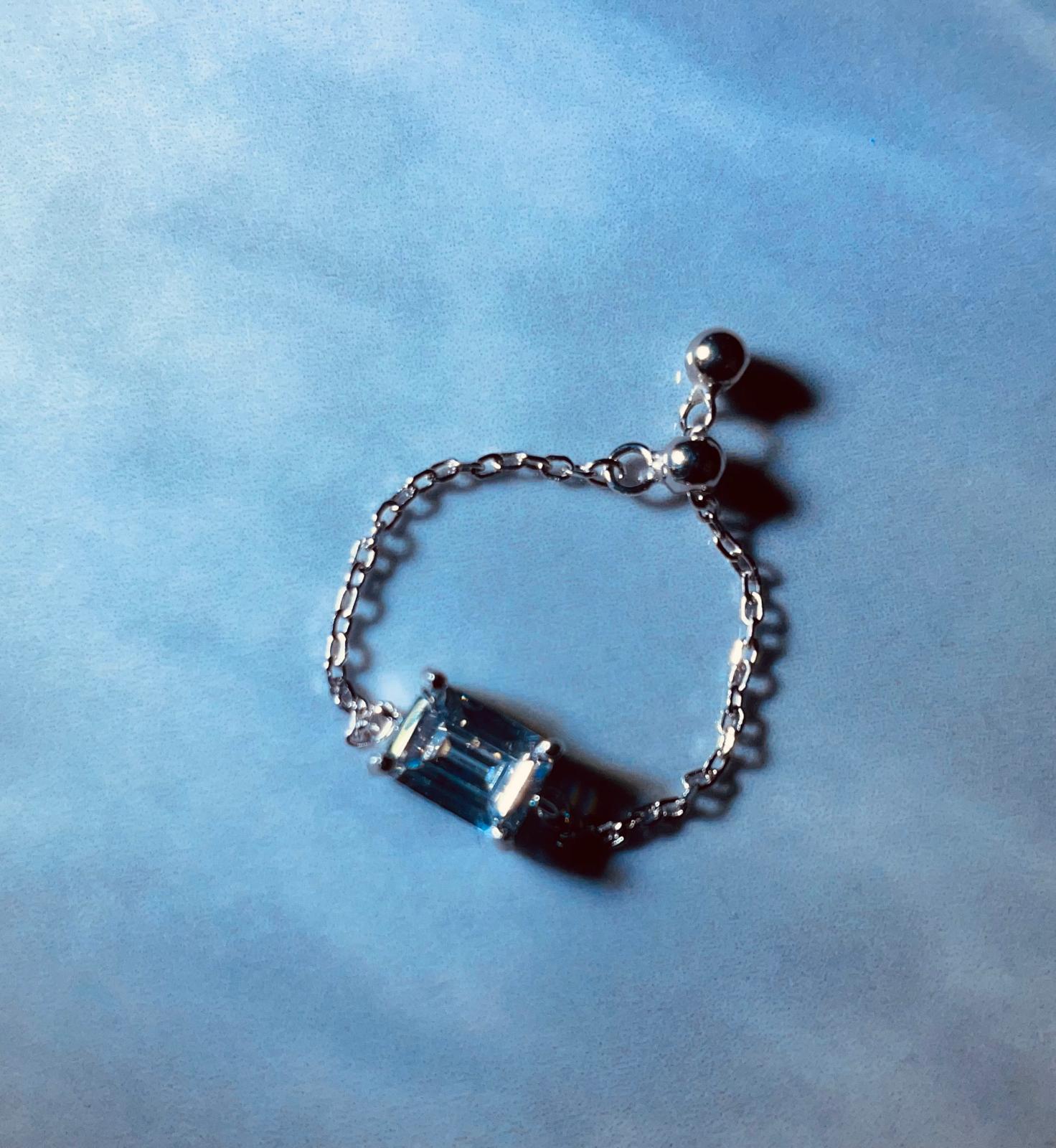 Tourmaline – Anello Regolabile a Catena 925  con Tormalina Naturale