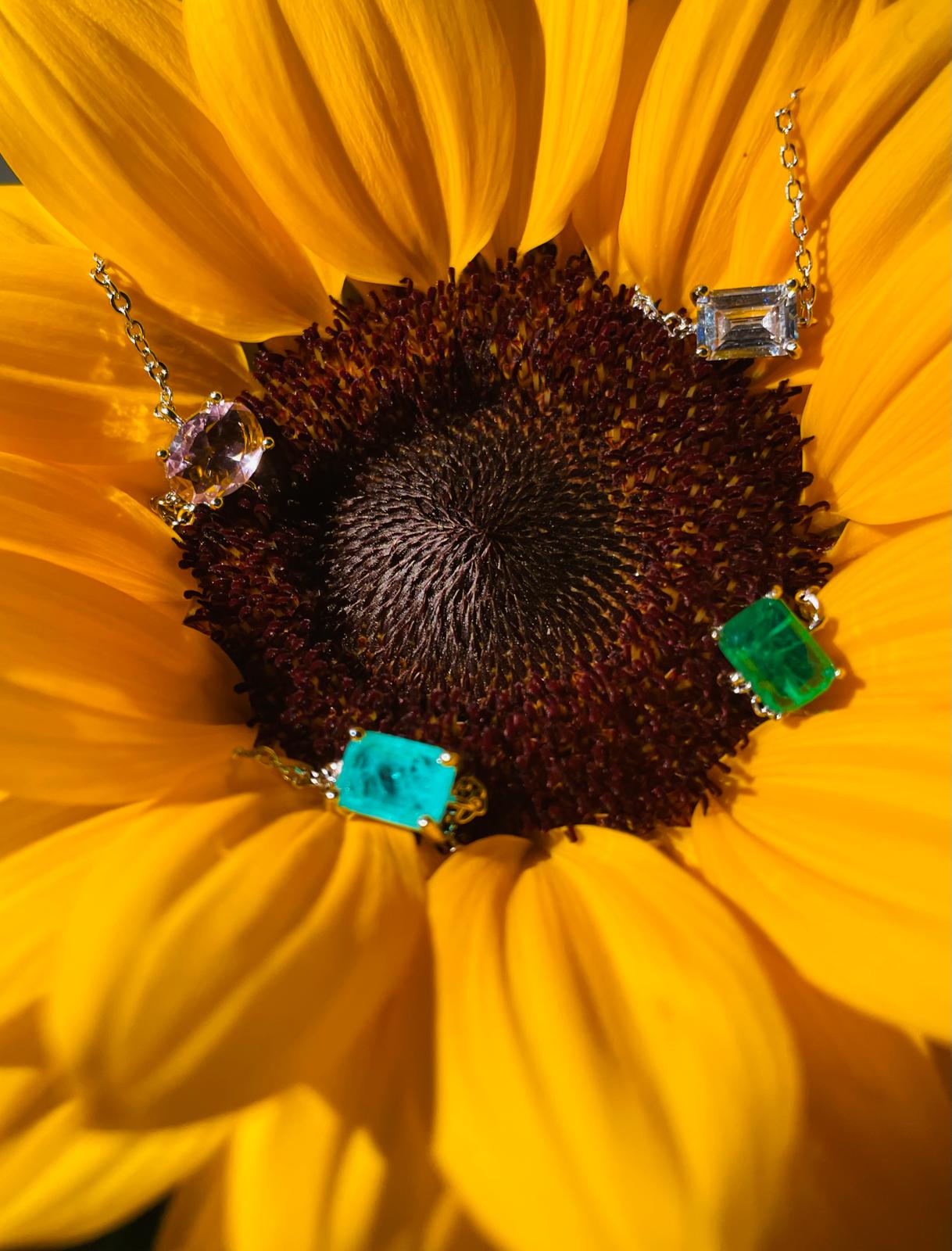 Tourmaline – Anello Regolabile a Catena 925  con Tormalina Naturale