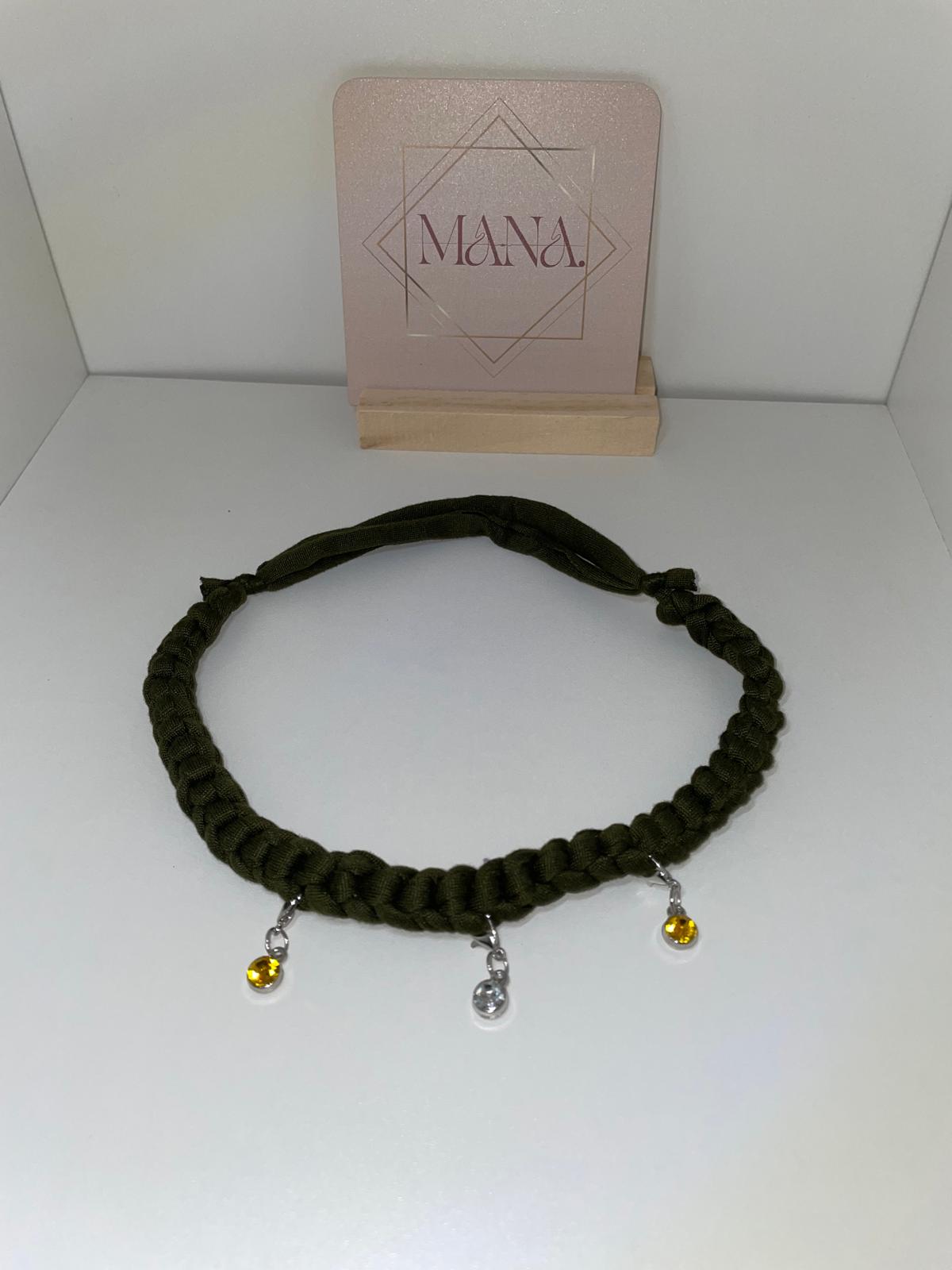 Girocollo Isabel in Lycra Intrecciata con Pietra Colorata