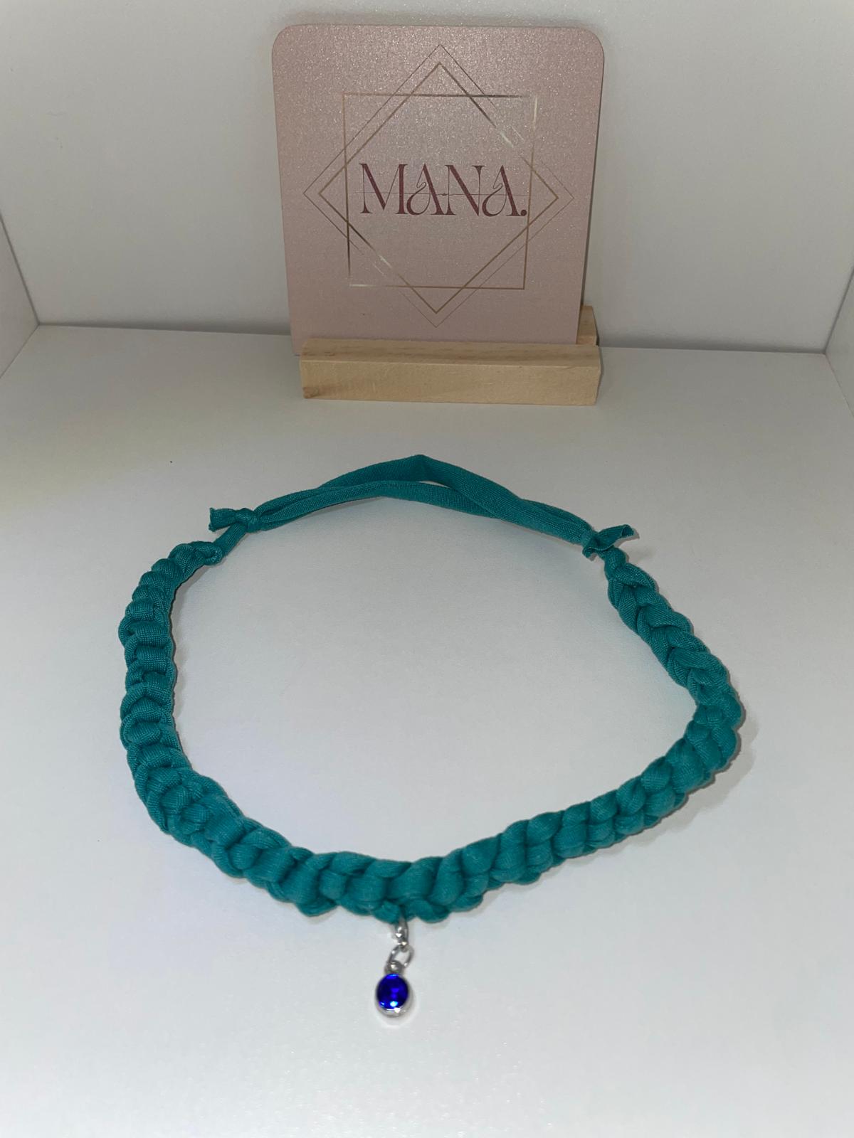 Girocollo Isabel in Lycra Intrecciata con Pietra Colorata