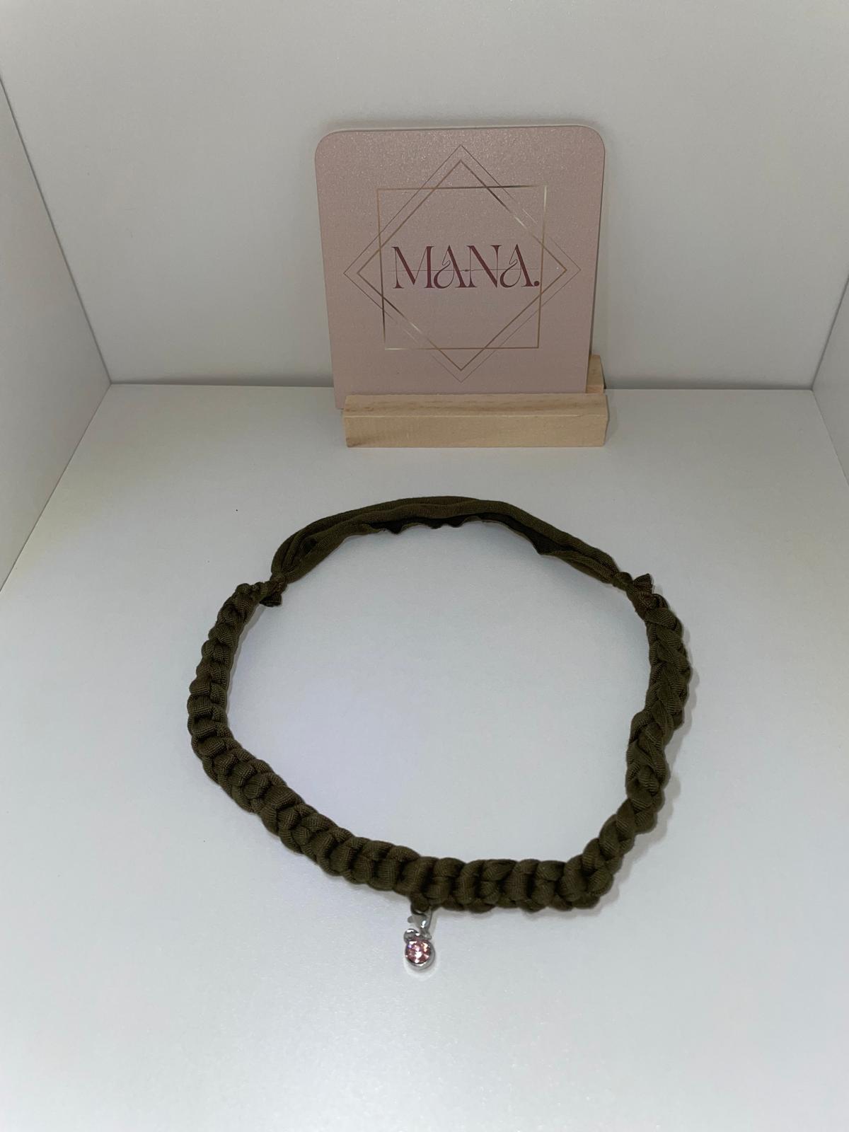 Girocollo Isabel in Lycra Intrecciata con Pietra Colorata