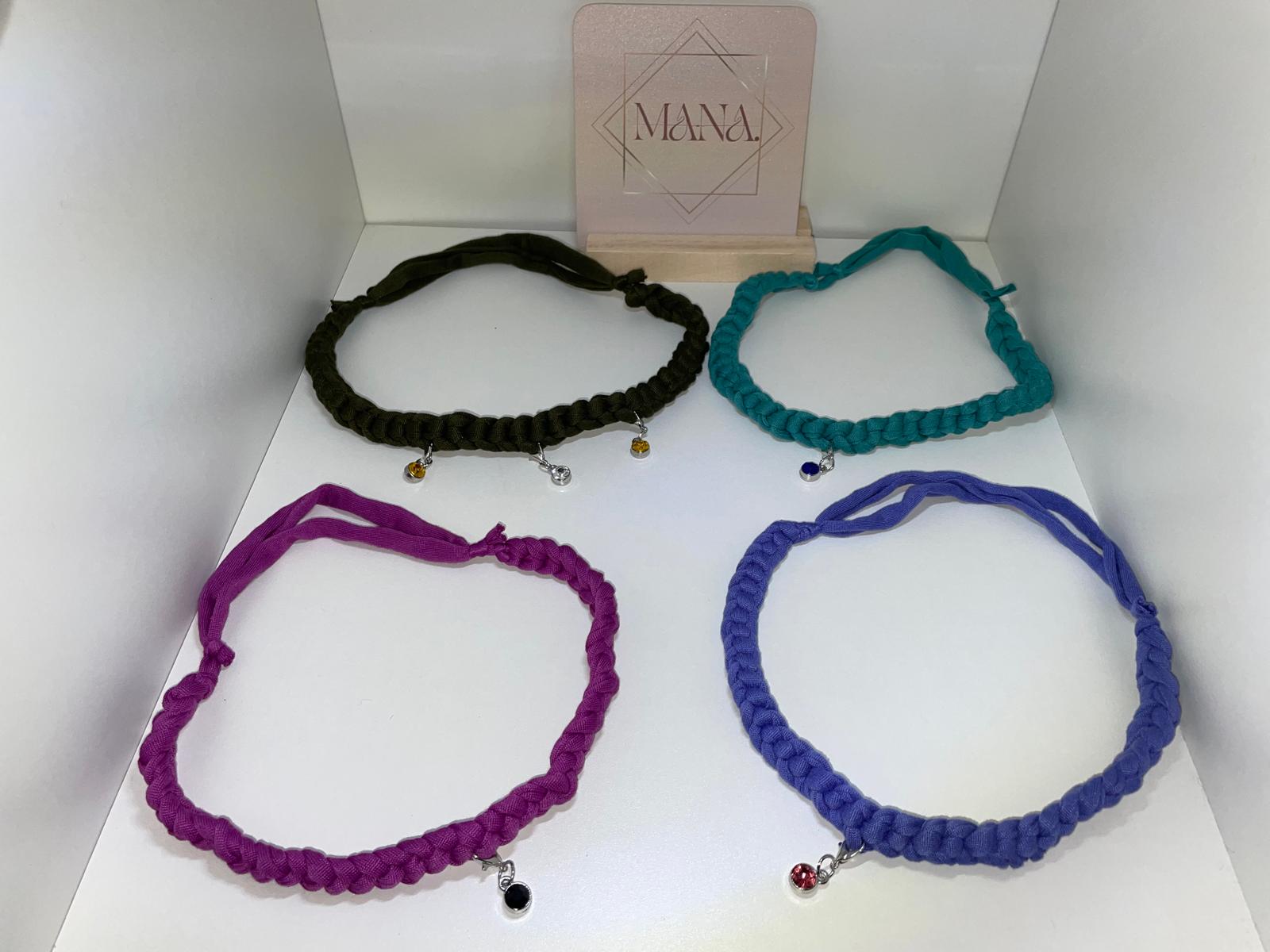 Girocollo Isabel in Lycra Intrecciata con Pietra Colorata